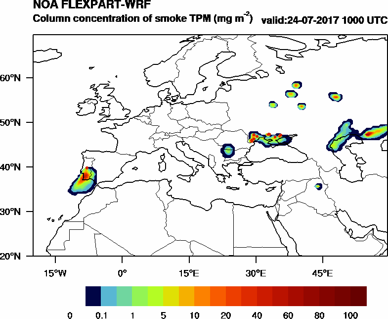 Column concentration of smoke TPM - 2017-07-24 10:00