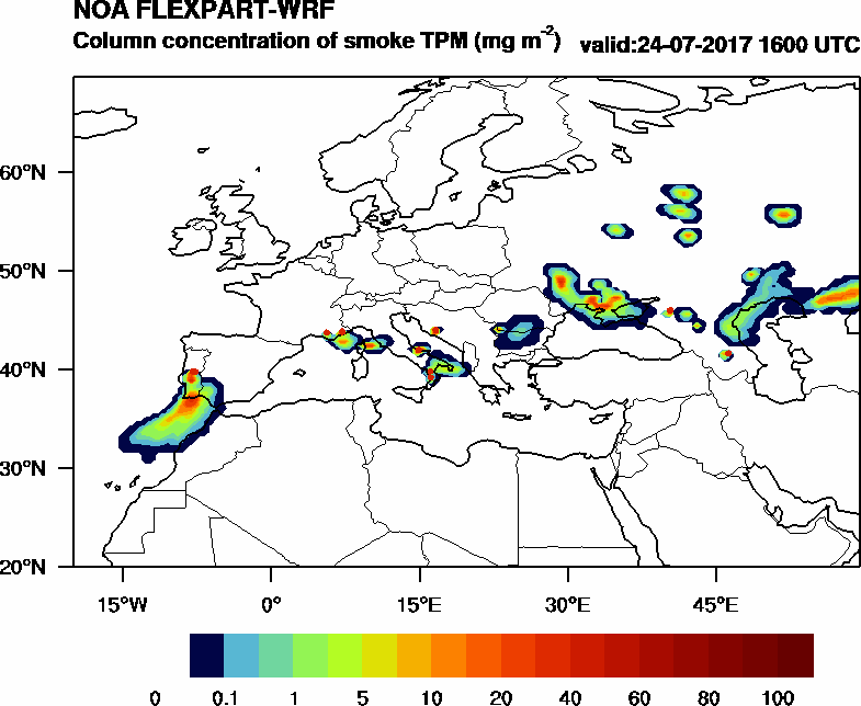 Column concentration of smoke TPM - 2017-07-24 16:00