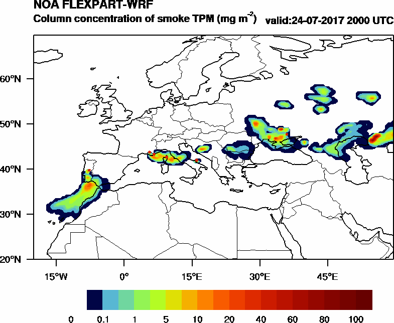Column concentration of smoke TPM - 2017-07-24 20:00