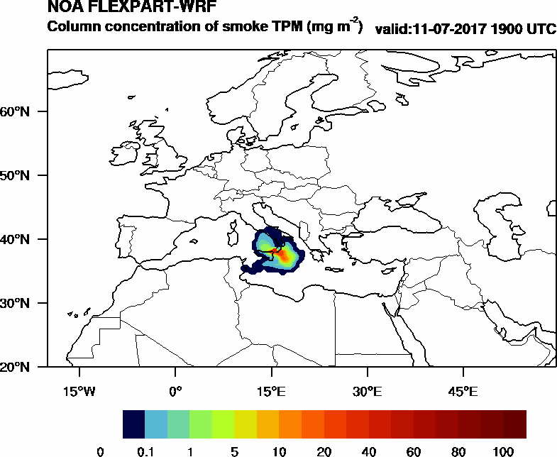 Column concentration of smoke TPM - 2017-07-11 19:00