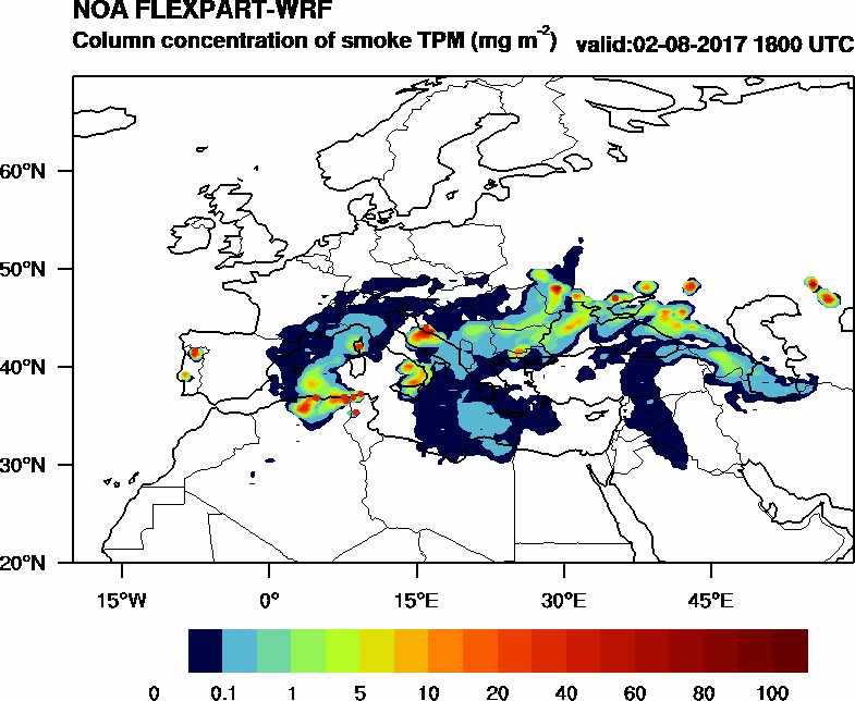 Column concentration of smoke TPM - 2017-08-02 18:00