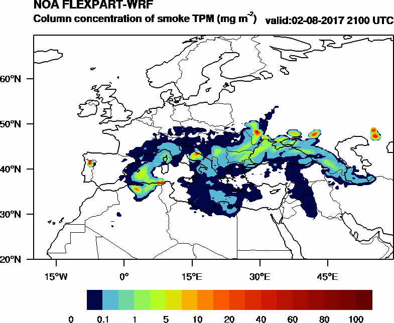 Column concentration of smoke TPM - 2017-08-02 21:00