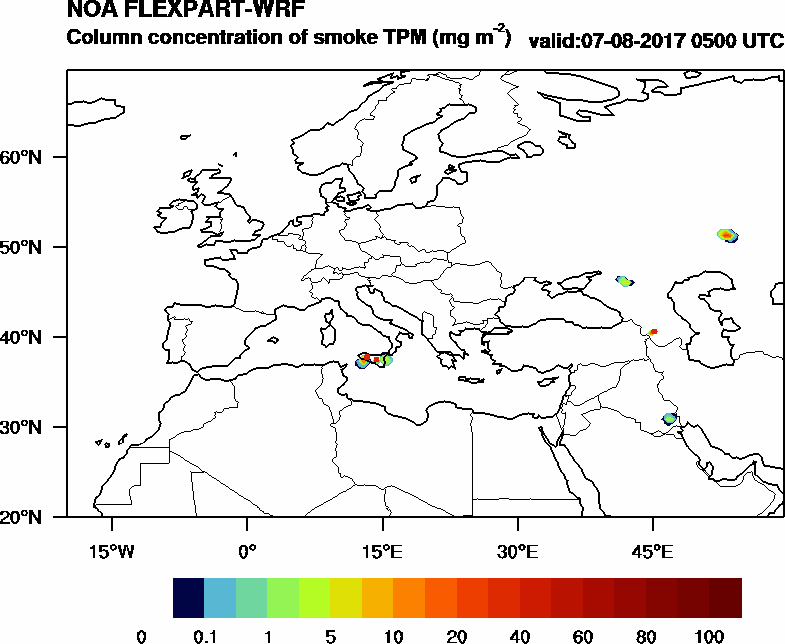 Column concentration of smoke TPM - 2017-08-07 05:00