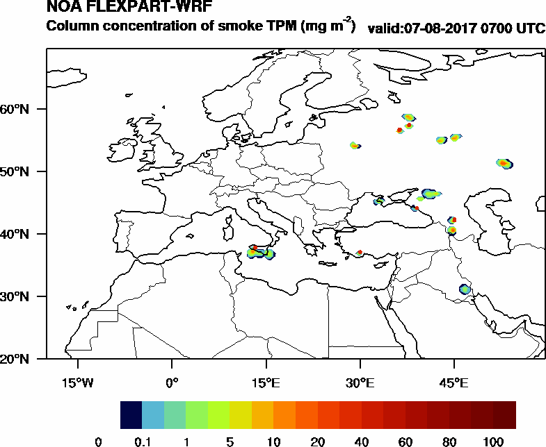 Column concentration of smoke TPM - 2017-08-07 07:00