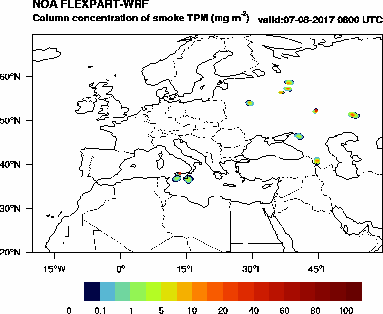 Column concentration of smoke TPM - 2017-08-07 08:00