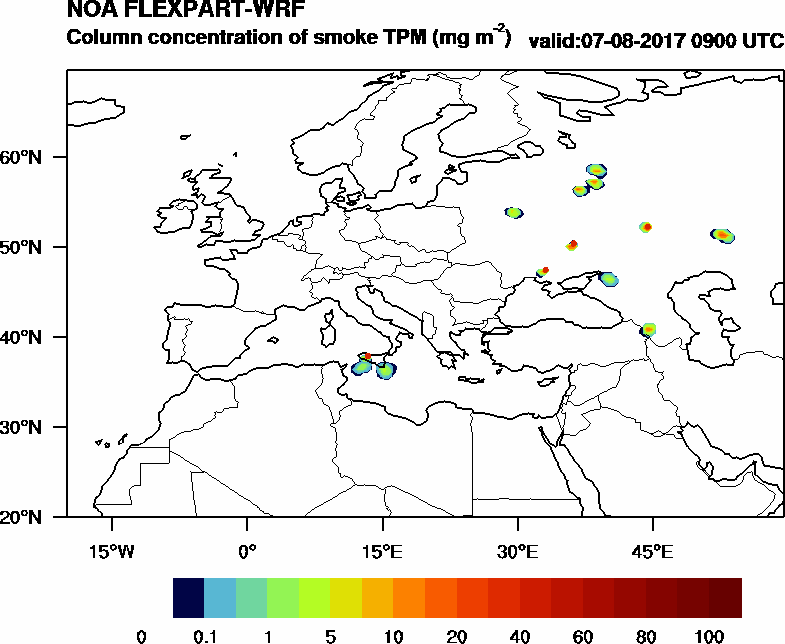 Column concentration of smoke TPM - 2017-08-07 09:00
