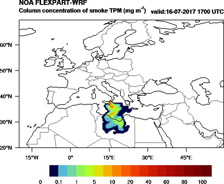 Column concentration of smoke TPM - 2017-07-16 17:00
