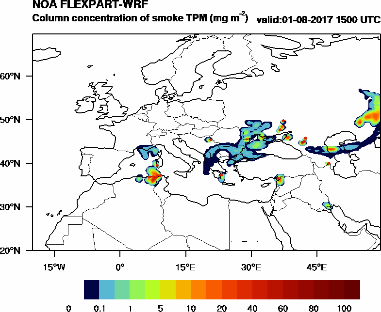 Column concentration of smoke TPM - 2017-08-01 15:00