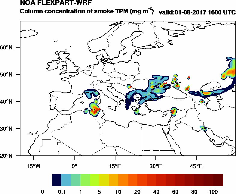 Column concentration of smoke TPM - 2017-08-01 16:00