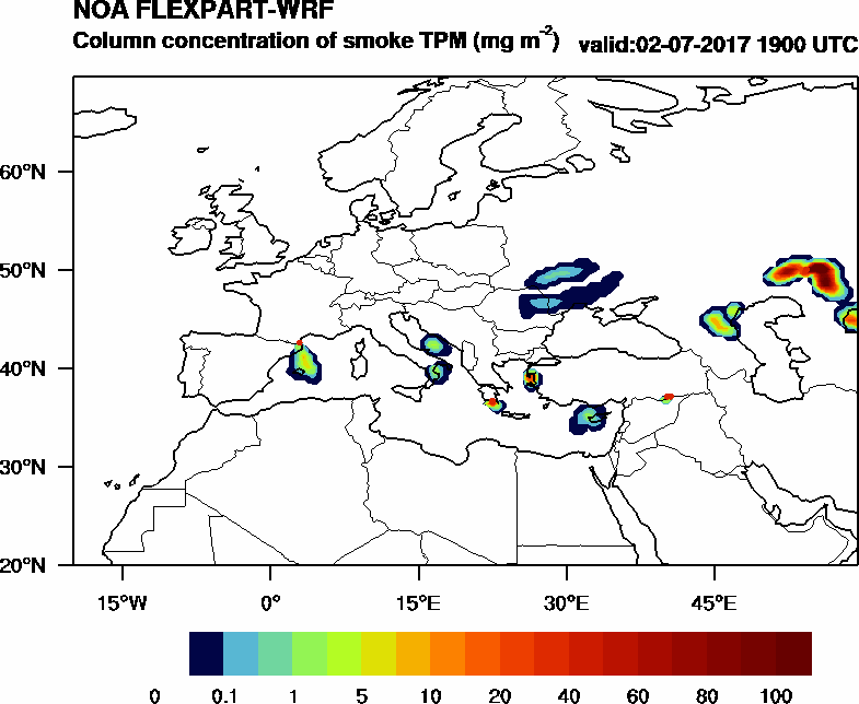 Column concentration of smoke TPM - 2017-07-02 19:00