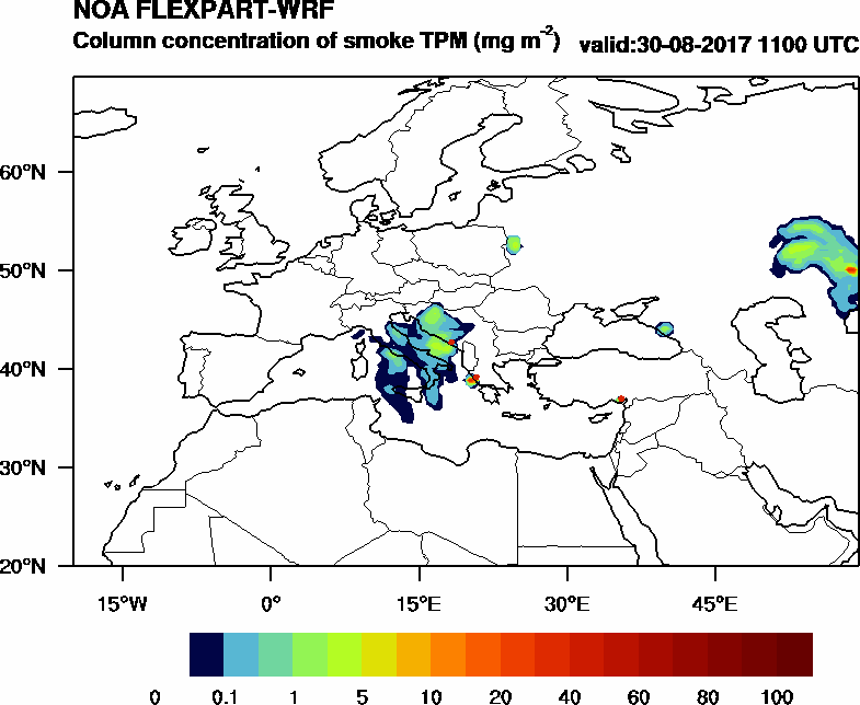 Column concentration of smoke TPM - 2017-08-30 11:00