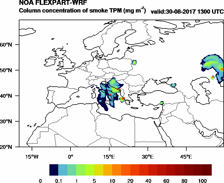 Column concentration of smoke TPM - 2017-08-30 13:00