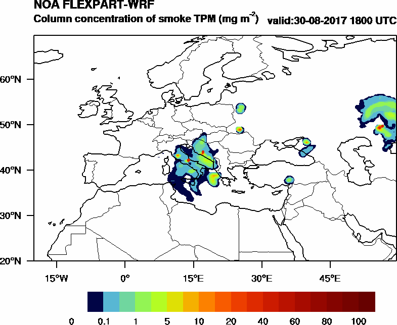 Column concentration of smoke TPM - 2017-08-30 18:00