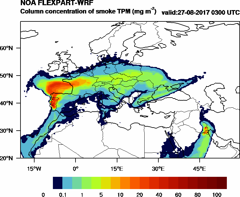 Column concentration of smoke TPM - 2017-08-27 03:00