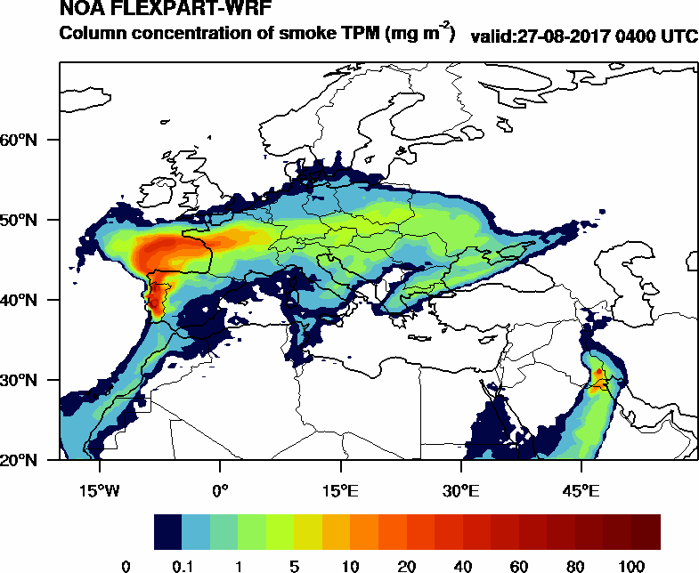Column concentration of smoke TPM - 2017-08-27 04:00