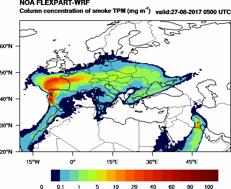 Column concentration of smoke TPM - 2017-08-27 05:00