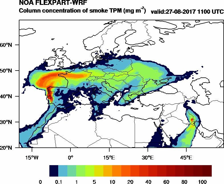 Column concentration of smoke TPM - 2017-08-27 11:00