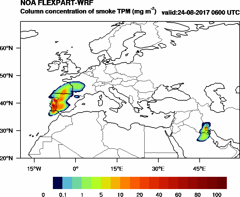 Column concentration of smoke TPM - 2017-08-24 06:00