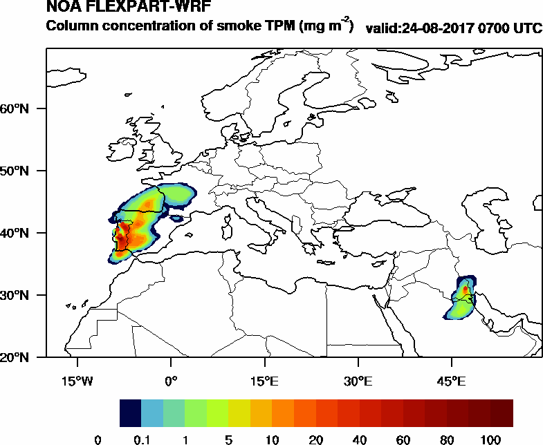 Column concentration of smoke TPM - 2017-08-24 07:00