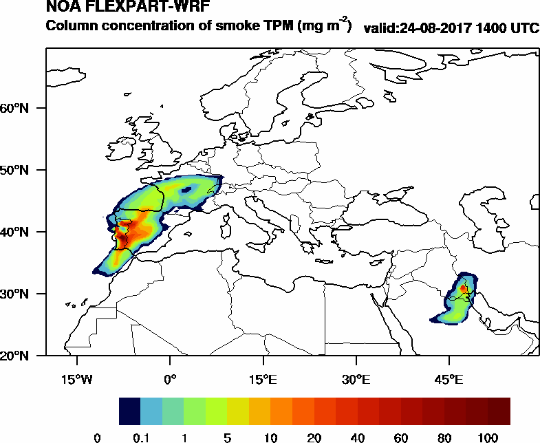 Column concentration of smoke TPM - 2017-08-24 14:00