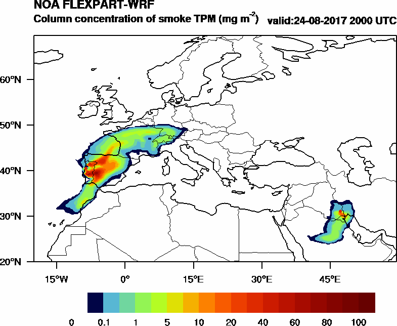 Column concentration of smoke TPM - 2017-08-24 20:00