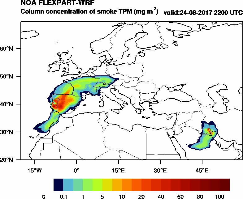 Column concentration of smoke TPM - 2017-08-24 22:00