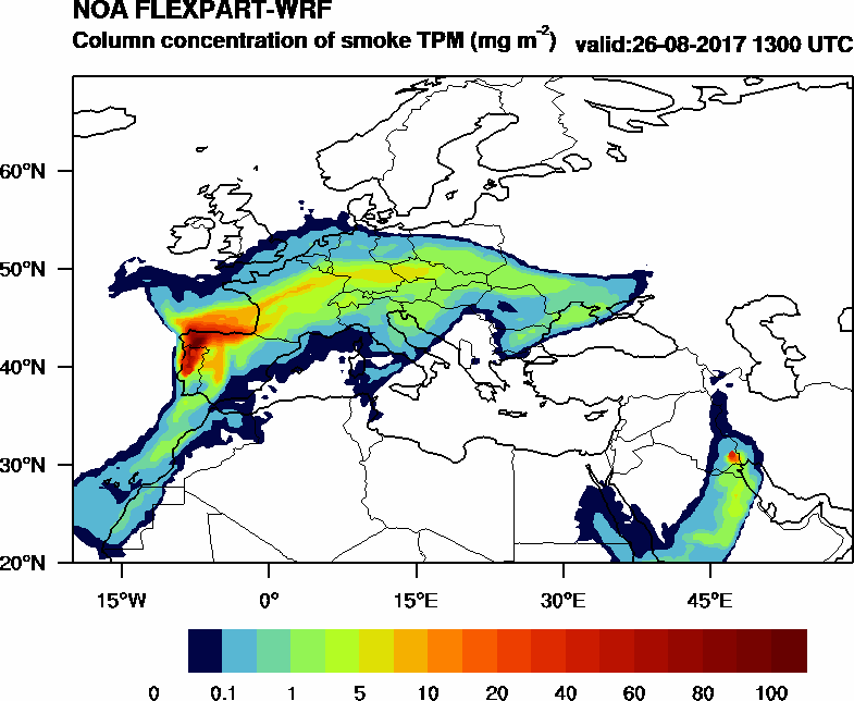 Column concentration of smoke TPM - 2017-08-26 13:00