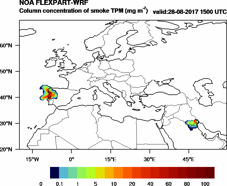Column concentration of smoke TPM - 2017-08-28 15:00