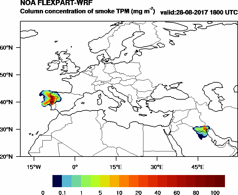 Column concentration of smoke TPM - 2017-08-28 18:00