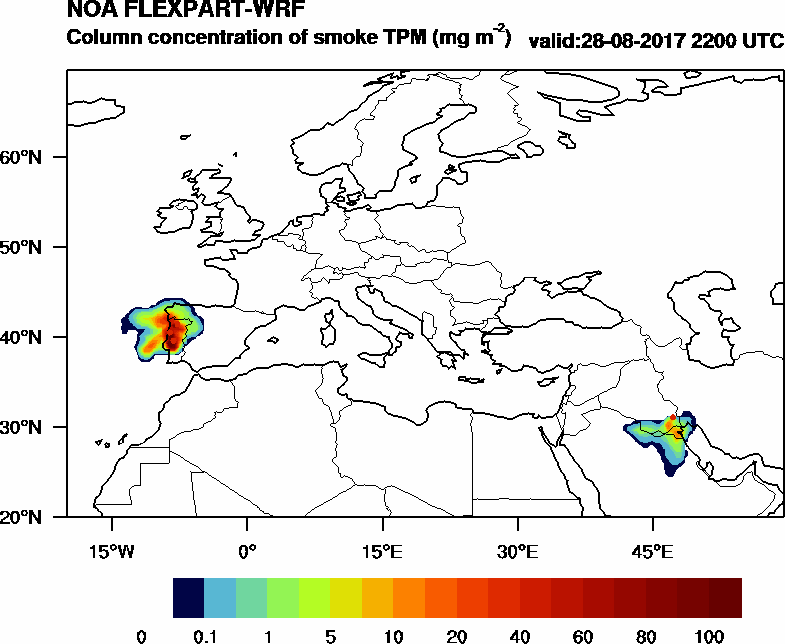 Column concentration of smoke TPM - 2017-08-28 22:00