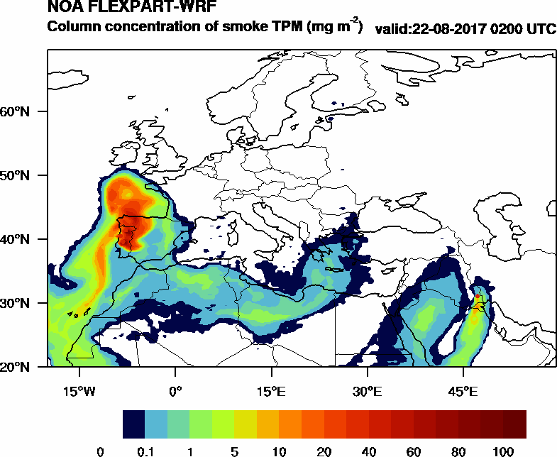 Column concentration of smoke TPM - 2017-08-22 02:00