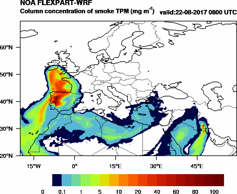 Column concentration of smoke TPM - 2017-08-22 08:00